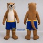 Custom Tan and Blue Otter in Sports Shorts Mascot Costume Adult Full Body Suit for Sports Events