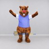 Custom Brown and Purple Beaver in T Shirt Mascot Costume Adult Full Body Suit for School Events Custom Brown and Purple Beaver in T Shirt Mascot Costume Adult Full Body Suit for School Events