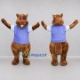 Custom Brown and Purple Beaver in T Shirt Mascot Costume Adult Full Body Suit for School Events