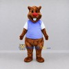 Custom Brown and Purple Beaver in T Shirt Mascot Costume Adult Full Body Suit for School Events Custom Brown and Purple Beaver in T Shirt Mascot Costume Adult Full Body Suit for School Events