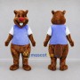 Custom Brown and Purple Beaver in T Shirt Mascot Costume Adult Full Body Suit for School Events