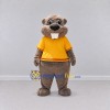 Custom Gray Brown and Yellow Beaver in T Shirt Mascot Costume Adult Full Body Suit for School Events Custom Gray Brown and Yellow Beaver in T Shirt Mascot Costume Adult Full Body Suit for School Events