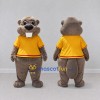 Custom Gray Brown and Yellow Beaver in T Shirt Mascot Costume Adult Full Body Suit for School Events Custom Gray Brown and Yellow Beaver in T Shirt Mascot Costume Adult Full Body Suit for School Events
