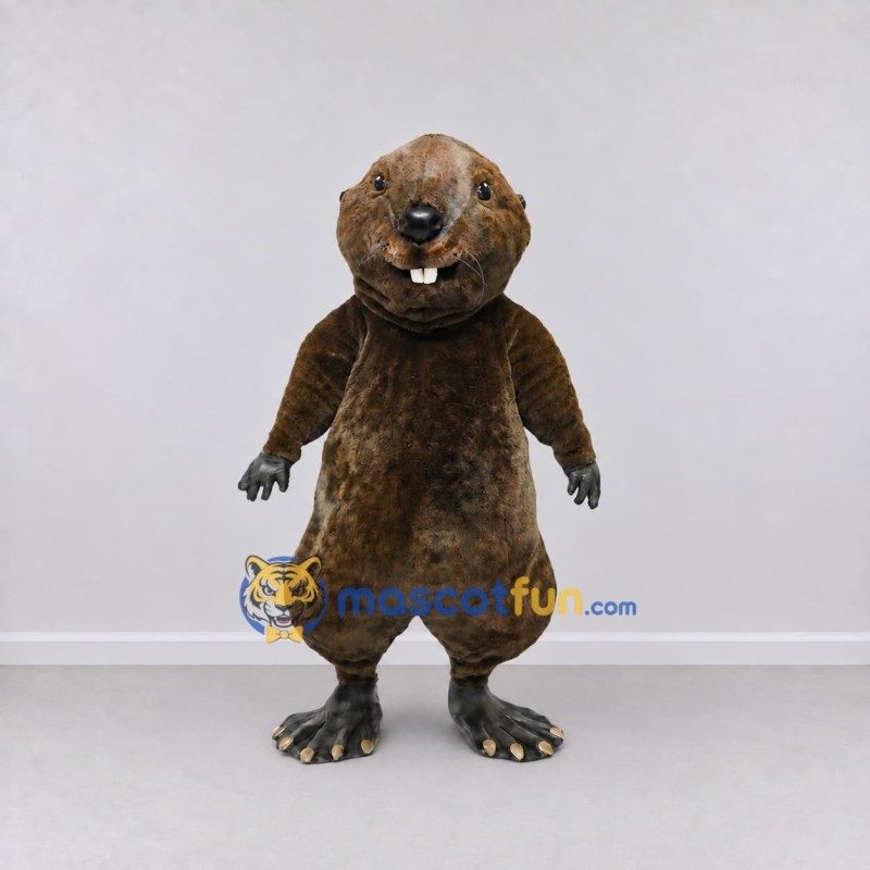 Custom Dark Brown Beaver Mascot Costume Adult Full Body Suit for Wildlife Events Custom Dark Brown Beaver Mascot Costume Adult Full Body Suit for Wildlife Events