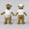 Custom Tan and White Kangaroo in T Shirt Mascot Costume Adult Full Body Suit for School Events Custom Tan and White Kangaroo in T Shirt Mascot Costume Adult Full Body Suit for School Events