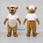 Custom Tan and White Kangaroo in T Shirt Mascot Costume Adult Full Body Suit for School Events