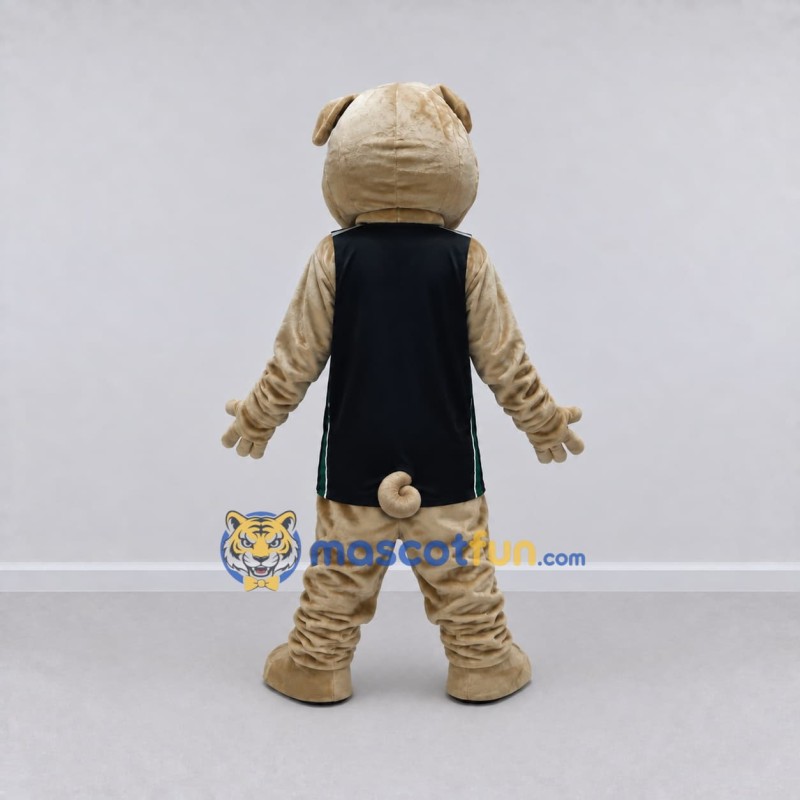 Custom Tan and Black Bulldog in Sportswear Mascot Costume Adult Full Body Suit for Sports Events