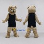 Custom Tan and Black Bulldog in Sportswear Mascot Costume Adult Full Body Suit for Sports Events