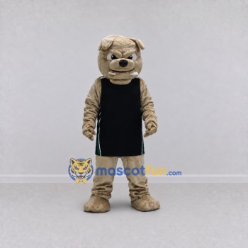 Custom Tan and Black Bulldog in Sportswear Mascot Costume Adult Full Body Suit for Sports Events
