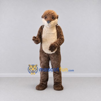 Custom Brown and Cream Otter Mascot Costume Adult Full Body Suit for Wildlife Events Custom Brown and Cream Otter Mascot Costume Adult Full Body Suit for Wildlife Events