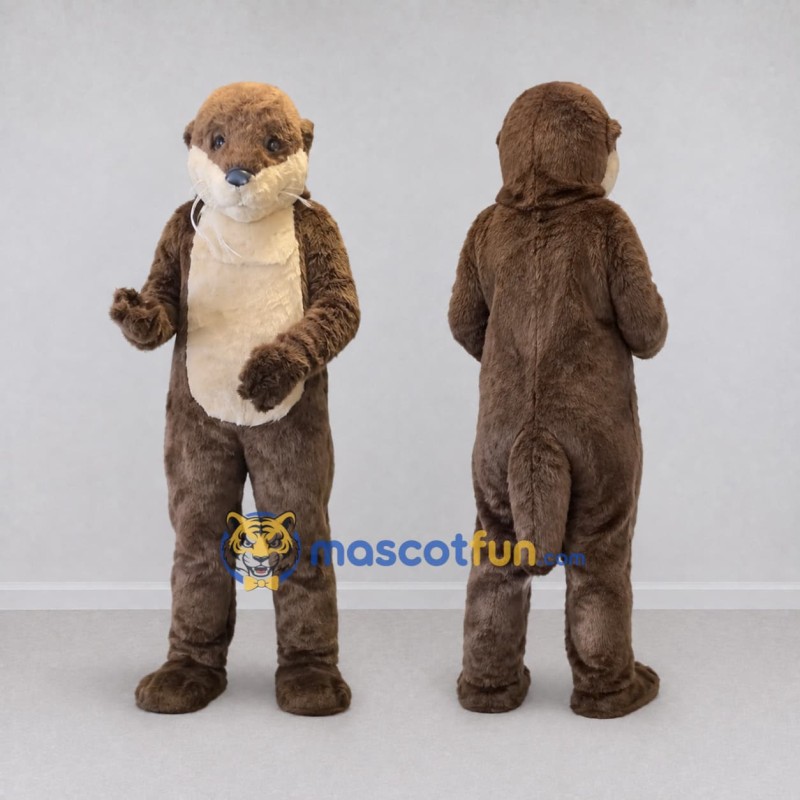 Custom Brown and Cream Otter Mascot Costume Adult Full Body Suit for Wildlife Events Custom Brown and Cream Otter Mascot Costume Adult Full Body Suit for Wildlife Events