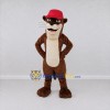 Custom Brown Cream and Red Otter in Cap Mascot Costume Adult Full Body Suit for School Events Custom Brown Cream and Red Otter in Cap Mascot Costume Adult Full Body Suit for School Events