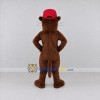Custom Brown Cream and Red Otter in Cap Mascot Costume Adult Full Body Suit for School Events Custom Brown Cream and Red Otter in Cap Mascot Costume Adult Full Body Suit for School Events