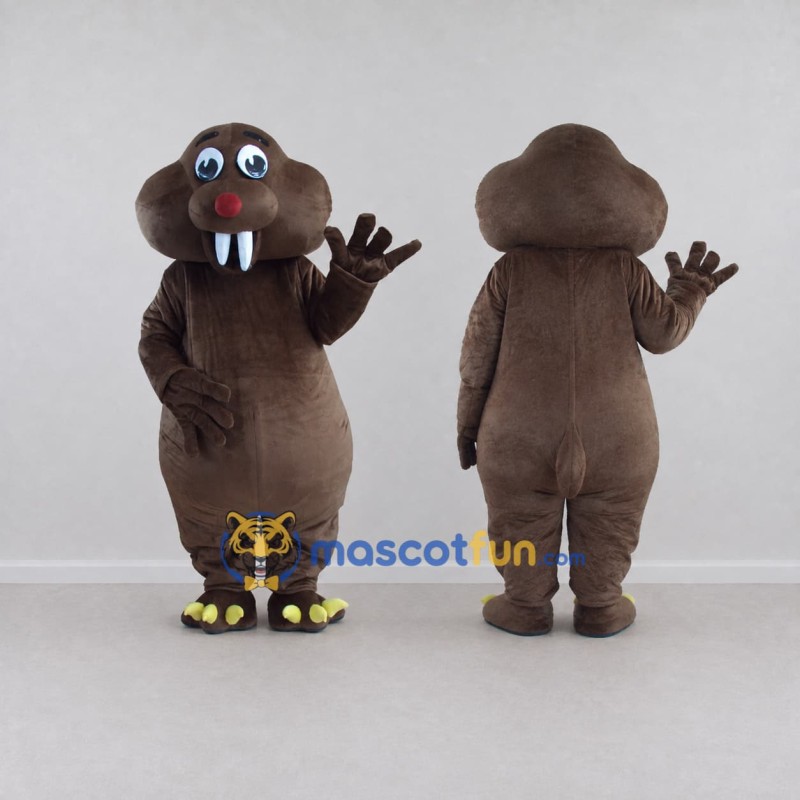 Custom Brown Walrus Mascot Costume Adult Full Body Suit for Ocean Events Custom Brown Walrus Mascot Costume Adult Full Body Suit for Ocean Events