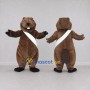 Custom Brown and White Beaver with Sash Mascot Costume Adult Full Body Suit for School Events