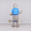 Custom Light Gray and Blue Seal in T Shirt Mascot Costume Adult Full Body Suit for Ocean Events Custom Light Gray and Blue Seal in T Shirt Mascot Costume Adult Full Body Suit for Ocean Events