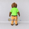 Custom Brown Lime Green and Tan Sloth in Shirt and Tie Mascot Costume Adult Full Body Suit for School Events