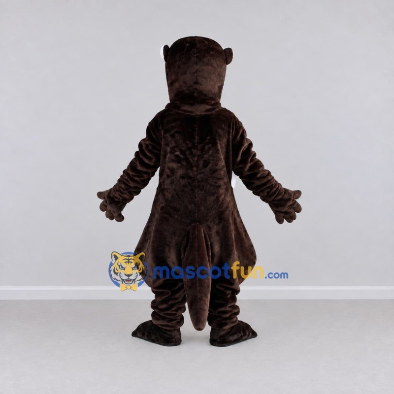 Custom Dark Brown and White Otter Mascot Costume Adult Full Body Suit for Wildlife Events