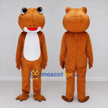 Custom Orange and White Frog Mascot Costume Adult Full Body Suit for School Events