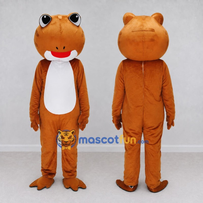 Custom Orange and White Frog Mascot Costume Adult Full Body Suit for School Events Custom Orange and White Frog Mascot Costume Adult Full Body Suit for School Events