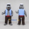 Custom Gray and Light Blue Seal Sailor Mascot Costume Adult Full Body Suit for Ocean Events