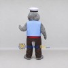 Custom Gray and Light Blue Seal Sailor Mascot Costume Adult Full Body Suit for Ocean Events