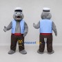 Custom Gray and Light Blue Seal Sailor Mascot Costume Adult Full Body Suit for Ocean Events