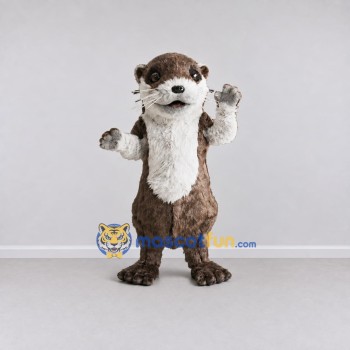 Custom Brown and White Otter Mascot Costume Adult Full Body Suit for Wildlife Events Custom Brown and White Otter Mascot Costume Adult Full Body Suit for Wildlife Events