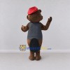 Custom Brown Gray and Red Beaver in Cap Mascot Costume Adult Full Body Suit for School Events Custom Brown Gray and Red Beaver in Cap Mascot Costume Adult Full Body Suit for School Events