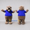 Custom Tan and Blue Beaver in T Shirt Mascot Costume Adult Full Body Suit for School Events