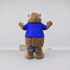 Custom Tan and Blue Beaver in T Shirt Mascot Costume Adult Full Body Suit for School Events