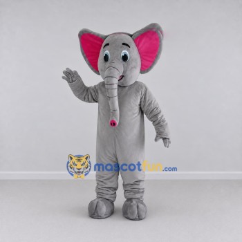 Custom Gray and Pink Elephant Mascot Costume Adult Full Body Suit for School Events