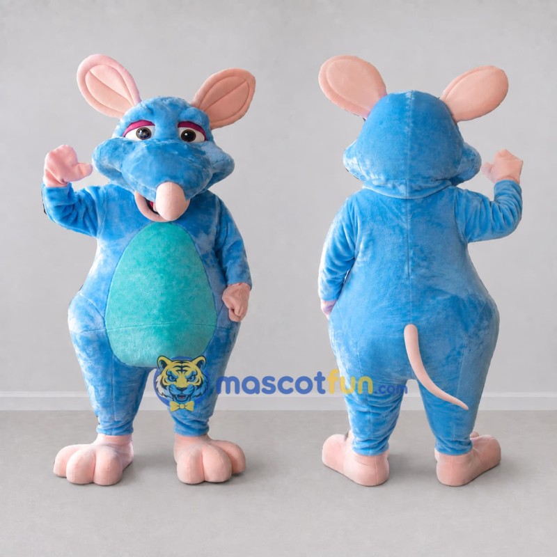 Custom Blue and Pink Mouse Mascot Costume Adult Full Body Suit for School Events Custom Blue and Pink Mouse Mascot Costume Adult Full Body Suit for School Events