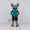 Custom Gray and Green Mouse in Sportswear Mascot Costume Adult Full Body Suit for Sports Events Custom Gray and Green Mouse in Sportswear Mascot Costume Adult Full Body Suit for Sports Events