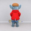 Custom Blue Gray and Red Mouse in Hoodie Mascot Costume Adult Full Body Suit for School Events Custom Blue Gray and Red Mouse in Hoodie Mascot Costume Adult Full Body Suit for School Events