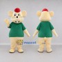 Custom Cream Green and Red Mouse in T Shirt Mascot Costume Adult Full Body Suit for School Events