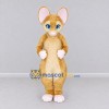 Custom Golden Tan and White Mouse Character Mascot Costume Adult Full Body Suit for School Events