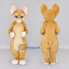 Custom Golden Tan and White Mouse Character Mascot Costume Adult Full Body Suit for School Events