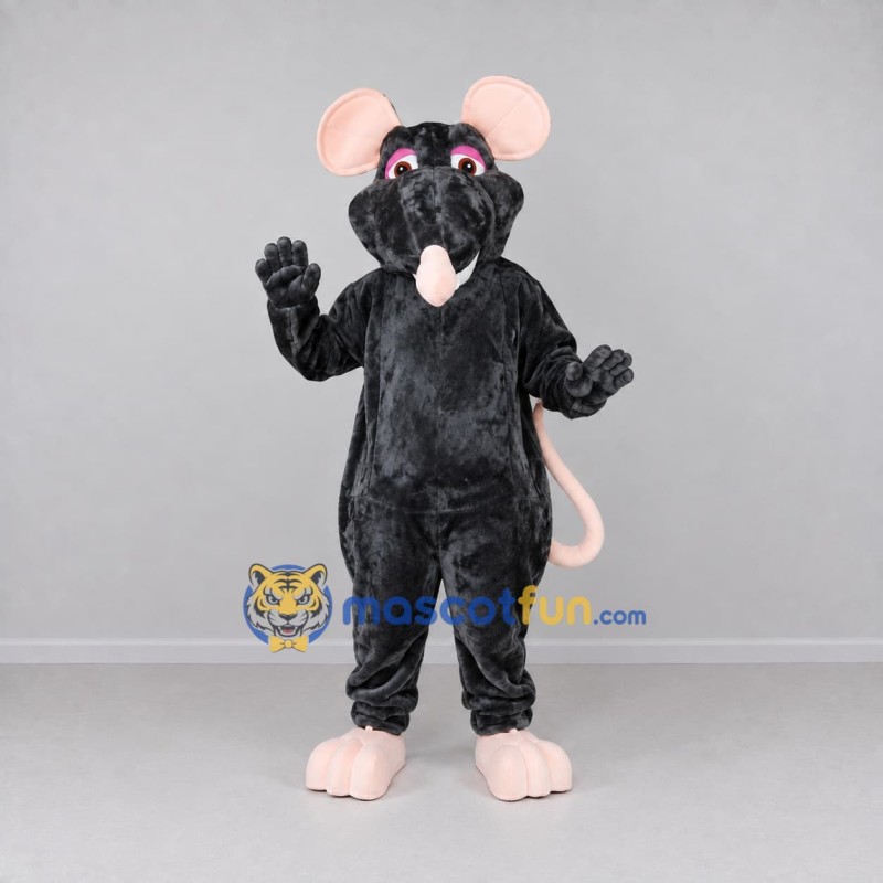 Custom Black and Pink Rat Mascot Costume Adult Full Body Suit for Halloween Events Custom Black and Pink Rat Mascot Costume Adult Full Body Suit for Halloween Events