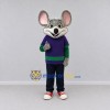 Custom Gray Purple and Green Mouse in Sportswear Mascot Costume Adult Full Body Suit for Sports Events Custom Gray Purple and Green Mouse in Sportswear Mascot Costume Adult Full Body Suit for Sports Events