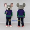 Custom Gray Purple and Green Mouse in Sportswear Mascot Costume Adult Full Body Suit for Sports Events Custom Gray Purple and Green Mouse in Sportswear Mascot Costume Adult Full Body Suit for Sports Events