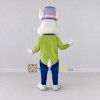 Custom White Green and Purple Rabbit in Top Hat Mascot Costume Adult Full Body Suit for Theme Parties Custom White Green and Purple Rabbit in Top Hat Mascot Costume Adult Full Body Suit for Theme Parties