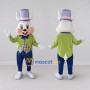 Custom White Green and Purple Rabbit in Top Hat Mascot Costume Adult Full Body Suit for Theme Parties