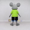Custom Gray and Lime Green Mouse in T Shirt Mascot Costume Adult Full Body Suit for School Events Custom Gray and Lime Green Mouse in T Shirt Mascot Costume Adult Full Body Suit for School Events