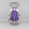 Custom Gray and Purple Mouse in Polka Dot Dress Mascot Costume Adult Full Body Suit for School Events Custom Gray and Purple Mouse in Polka Dot Dress Mascot Costume Adult Full Body Suit for School Events