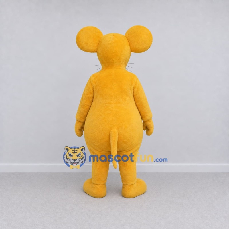Custom Yellow and White Mouse Mascot Costume Adult Full Body Suit for School Events Custom Yellow and White Mouse Mascot Costume Adult Full Body Suit for School Events