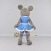 Custom Gray and Blue Mouse in Dress Mascot Costume Adult Full Body Suit for School Events