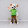 Custom White Green and Brown Mouse in T Shirt Mascot Costume Adult Full Body Suit for School Events Custom White Green and Brown Mouse in T Shirt Mascot Costume Adult Full Body Suit for School Events