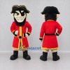 Custom Red Black and Gold Pirate Captain Mascot Costume Adult Full Body Suit for Theme Parties