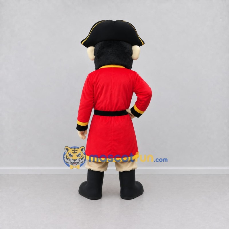 Custom Red Black and Gold Pirate Captain Mascot Costume Adult Full Body Suit for Theme Parties